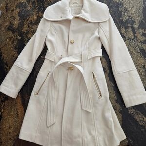Guess White Trench  Peacoat with Gold Accents Small